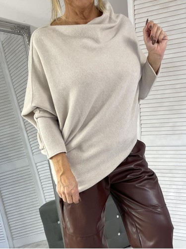 SWETER ITALY ASYMETRIC BEIGE