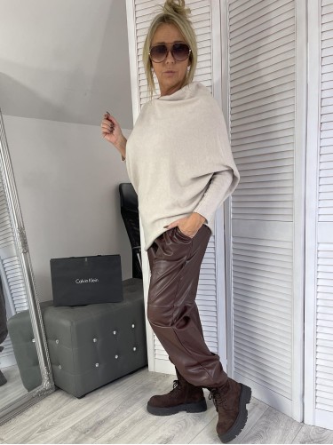 SWETER ITALY ASYMETRIC BEIGE