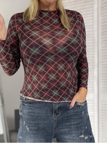 BLUZKA ROMBY ITALY BORDO