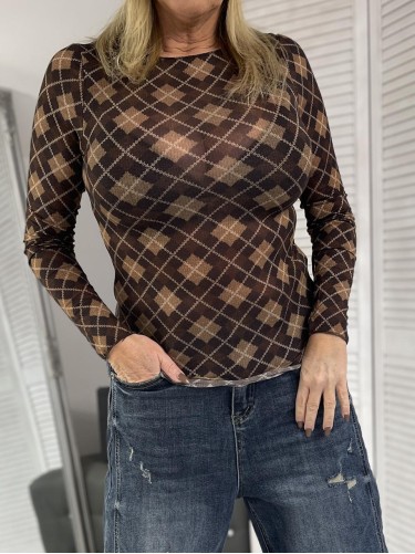 BLUZKA ROMBY ITALY BRONZE