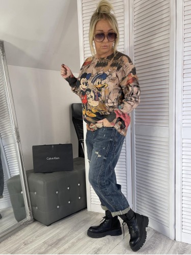 SWETER DONALD&MICKEY MOCCA