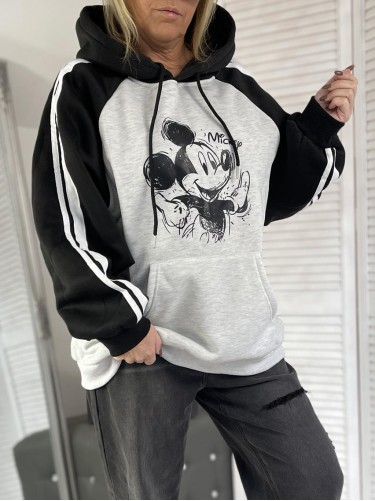 BLUZA CIEPŁA MICKEY JASNY SZARY