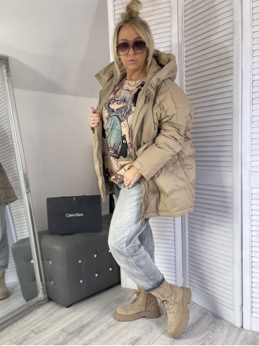 SWETER OVERSIZE CAT BEIGE