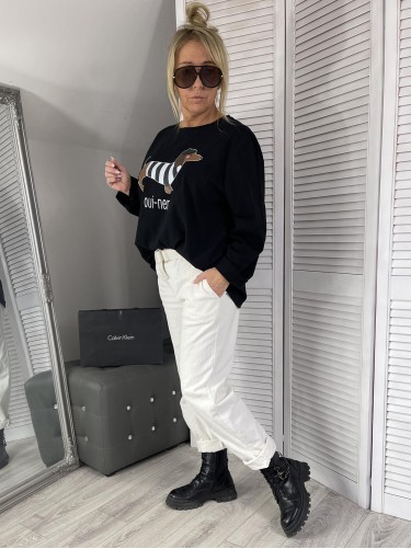 BLUZKA OVERSIZE JAMNIK BLACK + SIZE