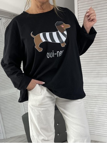 BLUZKA OVERSIZE JAMNIK BLACK + SIZE