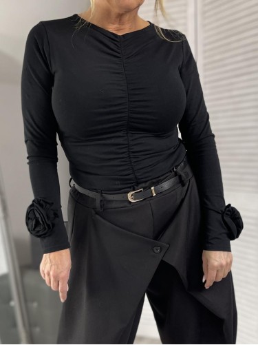 BLUZKA ITALY  MARSZCZENIE BLACK