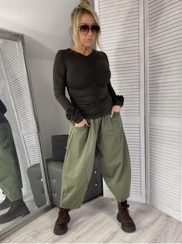 BLUZKA ITALY MARSZCZENIE BRONZE