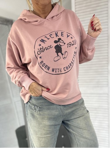 BLUZA OVERSIZE MIKI KAPTUR PINK