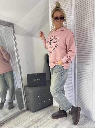 BLUZA OVERSIZE MIKI KAPTUR PINK