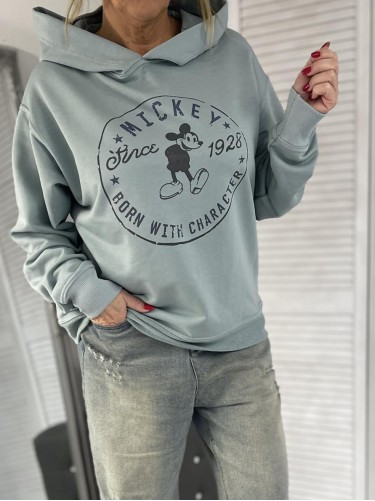 BLUZA OVERSIZE MIKI KAPTUR BLUE