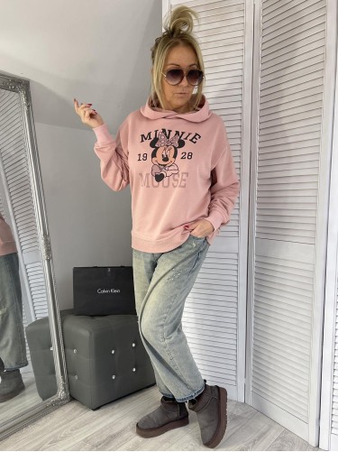 BLUZA MOUSE KAPTUR PINK