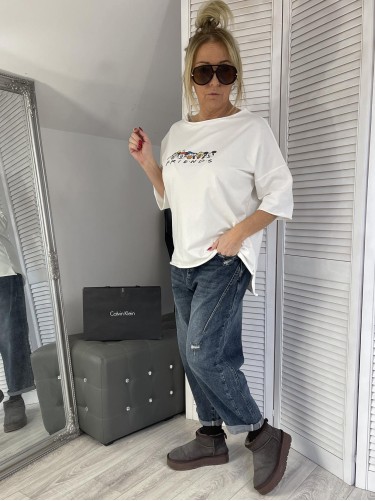 BLUZKA OVERSIZE FRIENDS EKRU