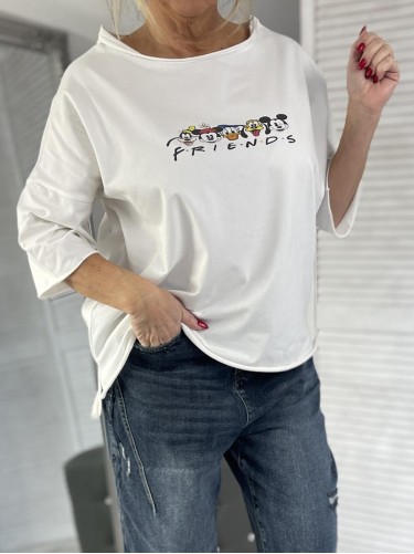 BLUZKA OVERSIZE FRIENDS EKRU