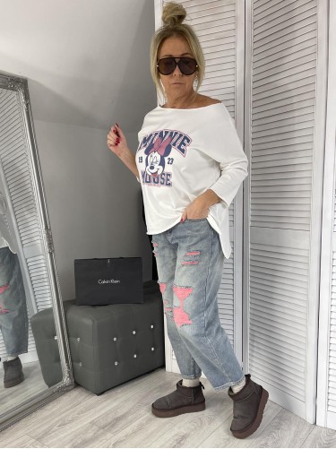 BLUZKA LASER MIKI  MOUSE WHITE