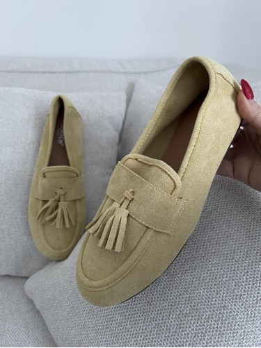 MOKASYNY KLASYK EKO-ZAMSZ YELLOW