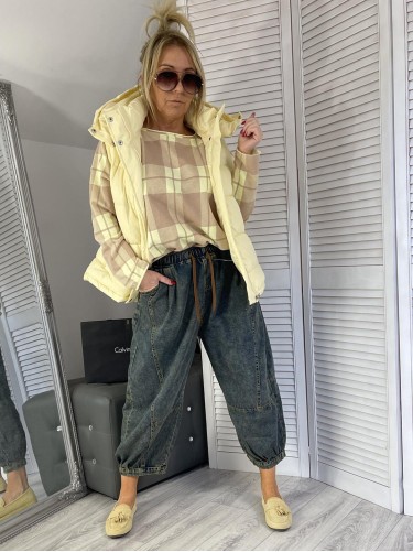 SPODNIE BALLON JEANS CIEMNY BLUE