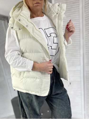 KAMIZELKA PIKOWANA KAPTUR EKRU