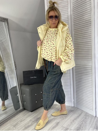 BLUZA AZARA RÓŻYCZKI YELLOW+SIZE