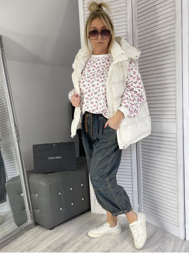 BLUZA AZARA RÓŻYCZKI WHITE+SIZE