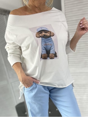 BLUZKA LASER DOG BŁĘKIT