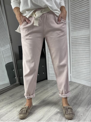 SPODNIE LIVANS&PASEK ITALY PINK