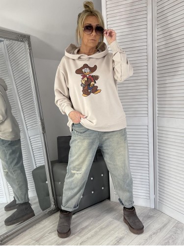 BLUZA OVERSIZE KACZOR KAPTUR BEIGE