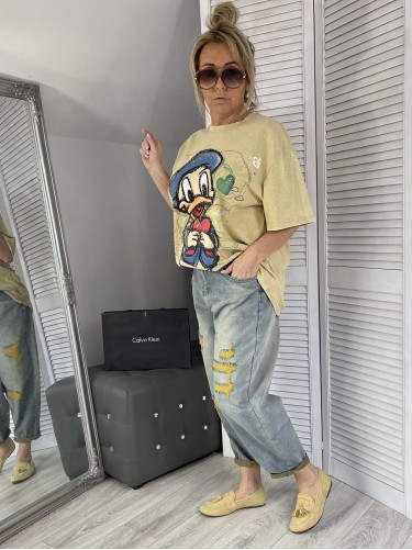 SPODNIE JEANS BALLON YELLOW BLUE