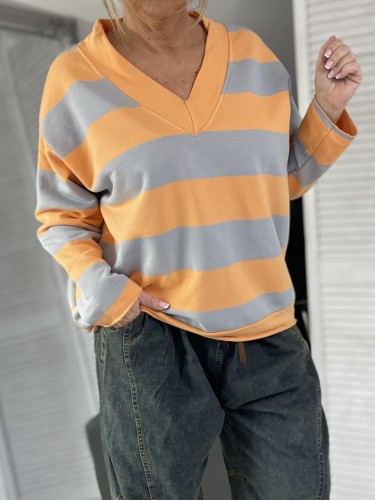 BLUZKA MUMU PASY ORANGE&BLUE