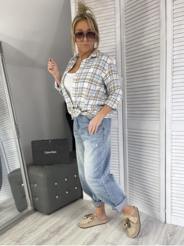 KOSZULA ITALY KRATA BLUE&BEIGE