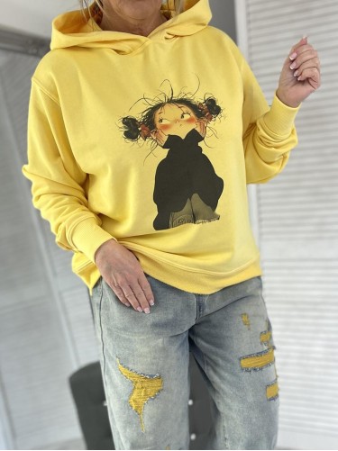 BLUZA OVERSIZE LOLA KAPTUR YELLOW