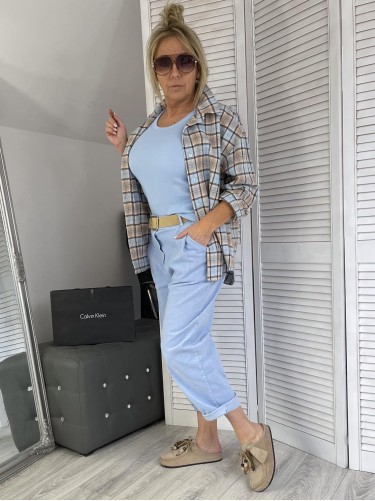 SPODNIE BALOON SZTRUKS BLUE