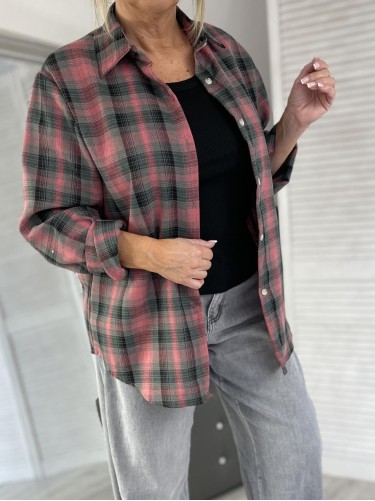 KOSZULA ITALY KRATA GRAFIT&PINK