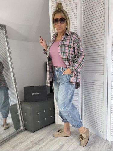 KOSZULA ITALY KRATA PINK&GREEN