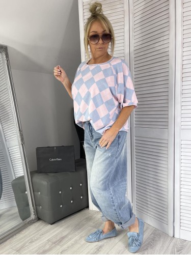 BLUZKA MUMU ROMBY PUDER