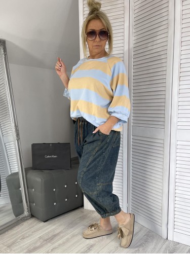 BLUZKA MUMU PASKI BLUE & ŁOSOŚ