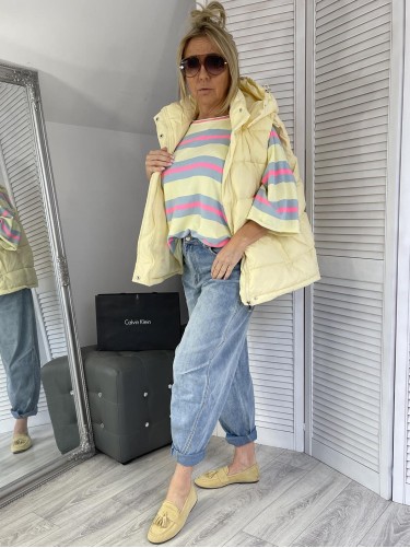 BLUZKA PASKI MUMU YELLOW & BLUE