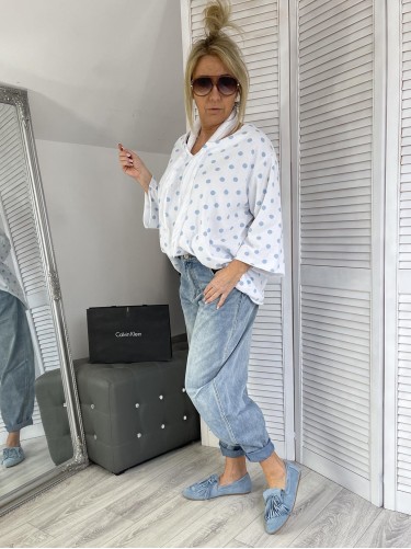 BLUZKA ITALY MUJEA GROSZKI WHITE+SIZE