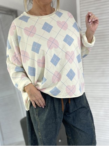 BLUZKA MUMU OVERSIZE ROMBY BUDYŃ