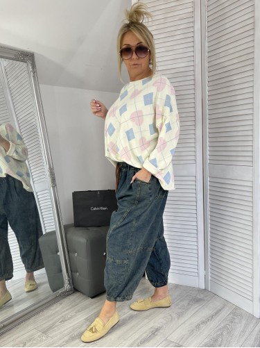 BLUZKA MUMU OVERSIZE ROMBY BUDYŃ