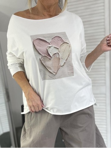 BLUZKA LASER HEART WHITE