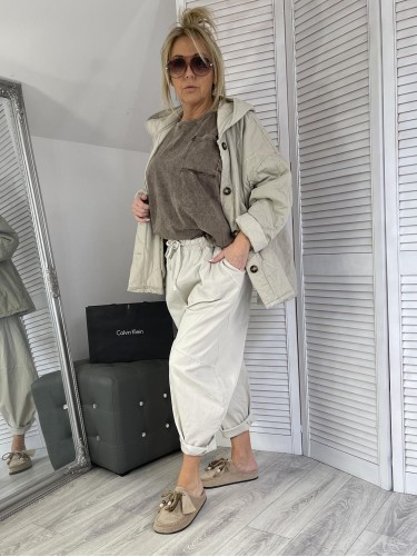 SPODNIE STELLA MILANI BALLON BEIGE