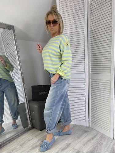 BLUZKA PASKI MUJE LASER LIMONKA