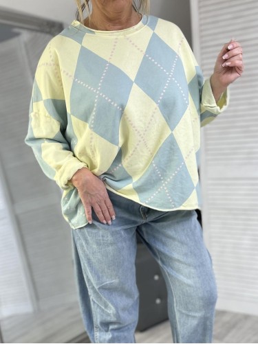 BLUZKA MUMU ROMBY BLUE&YELLOW