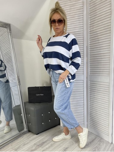 BLUZKA MUMU PASKI GRANAT&WHITE