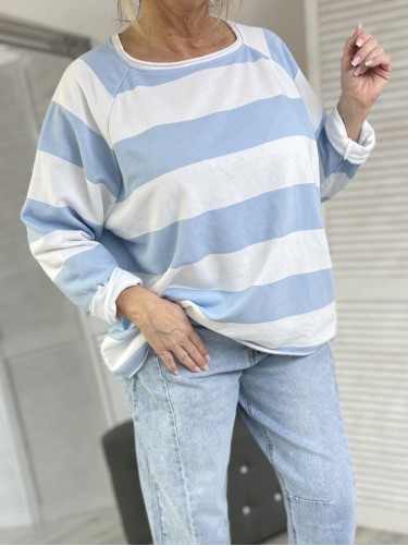 BLUZKA MUMU PASKI BŁĘKIT&WHITE