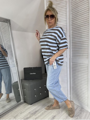 BLUZKA MICHELLE PASKI BŁEKIT&BRONZE