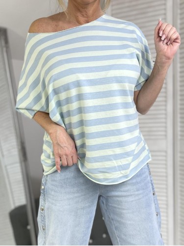 BLUZKA PASKI MUJE LASER MIĘTA