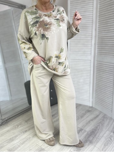 KOMPLET ITALIAN FLOVERS BEIGE