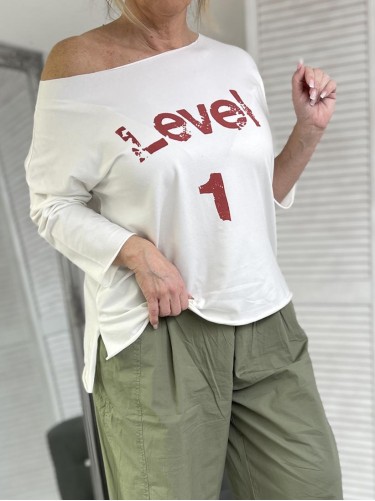 BLUZKA LASER LEVEL 1 RED&EKRU