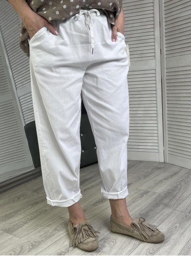 SPODNIE ITALY D-STYLE WHITE